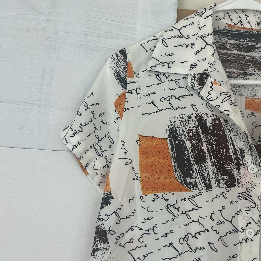 SHEIN Abstract Print Womens Shirt Business Casual